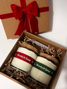 ZESTAW Wesołych Świąt świeca sojowa 2x165g